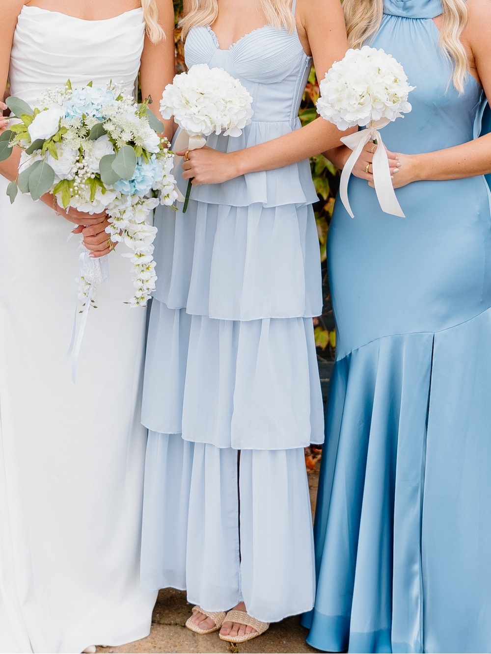Birdy Grey Light Blue Tiered Ruffle Bridesmaid Dress